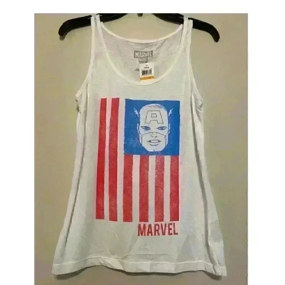 Marvel Captain America White Tank Cami NWT